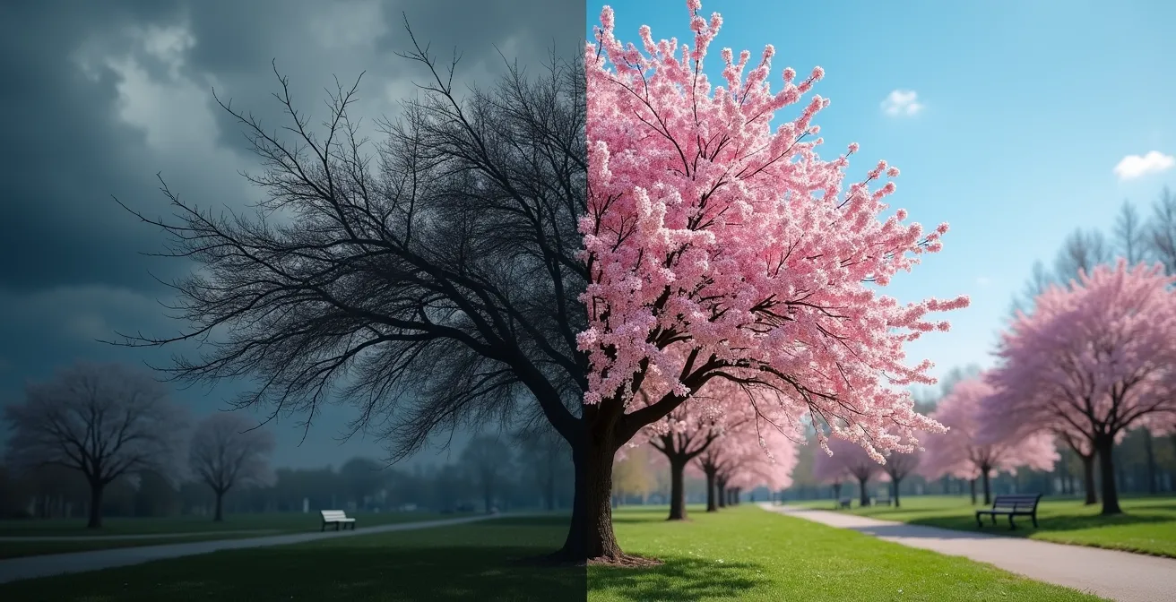 Visualisierung der Gedankentransformation von negativ zu positiv