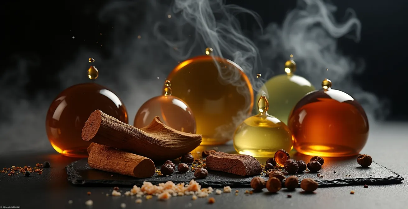 Experimentelle herzhafte E-Liquid-Aromen in künstlerischer Darstellung