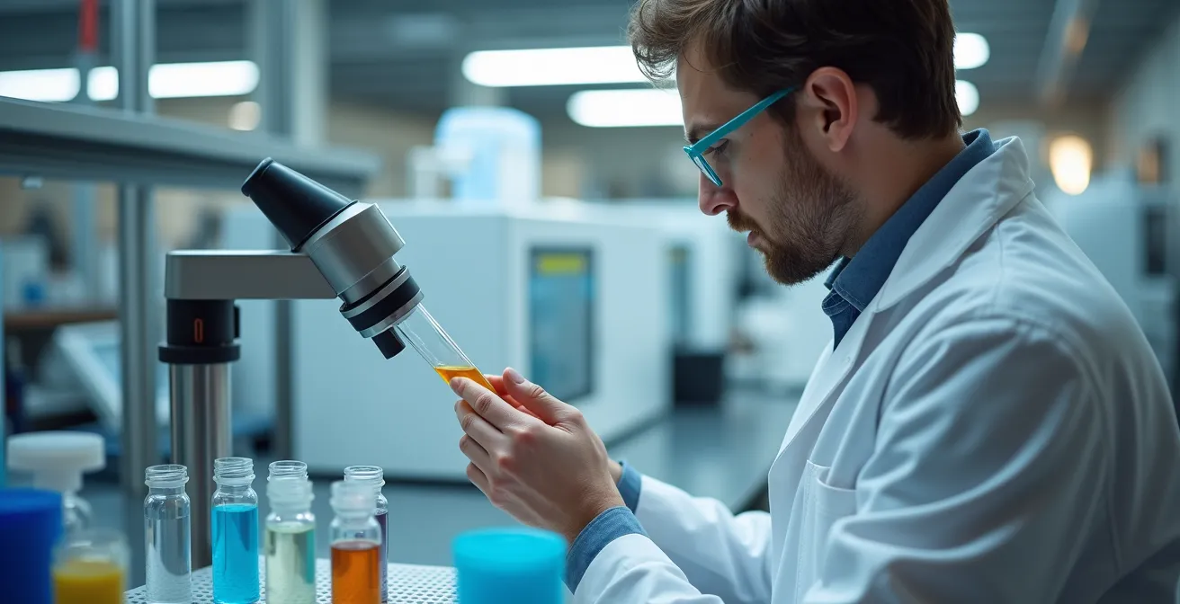 Hochmodernes deutsches Labor für E-Liquid-Produktion mit Qualitätskontrolle, das die Präzision hinter Premium-Liquids zeigt