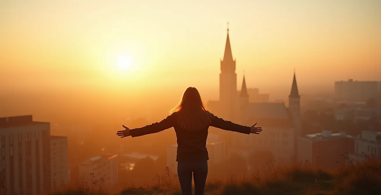 Minimalistische Darstellung eines rauchfreien Lebens mit Fokus auf Gesundheit