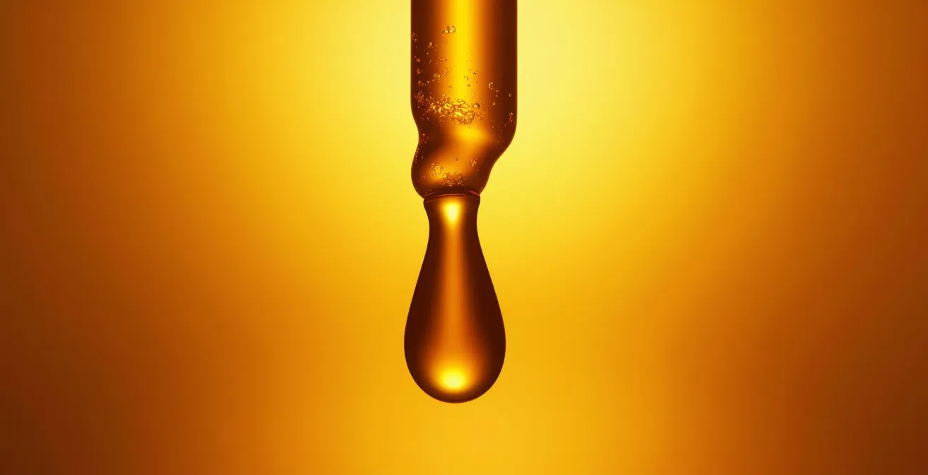 Nahaufnahme der sublingualen CBD-Öl Anwendung mit Pipette