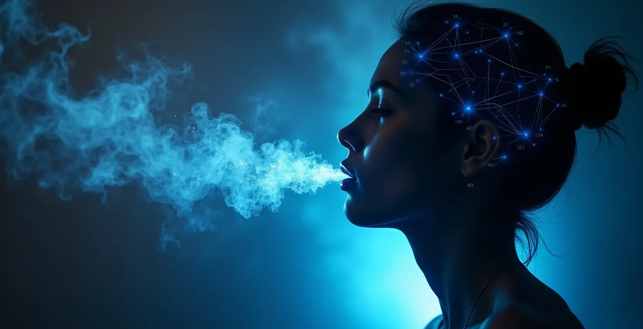 Abstrakte Darstellung der Nervenverbindungen zwischen Kälterezeptoren und Gehirn